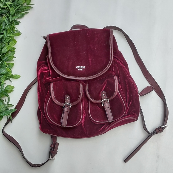 Guess Bags Guess Zayne Red Velvet Backpack Poshmark